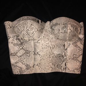 Femmeluxe snakeskin strapless top